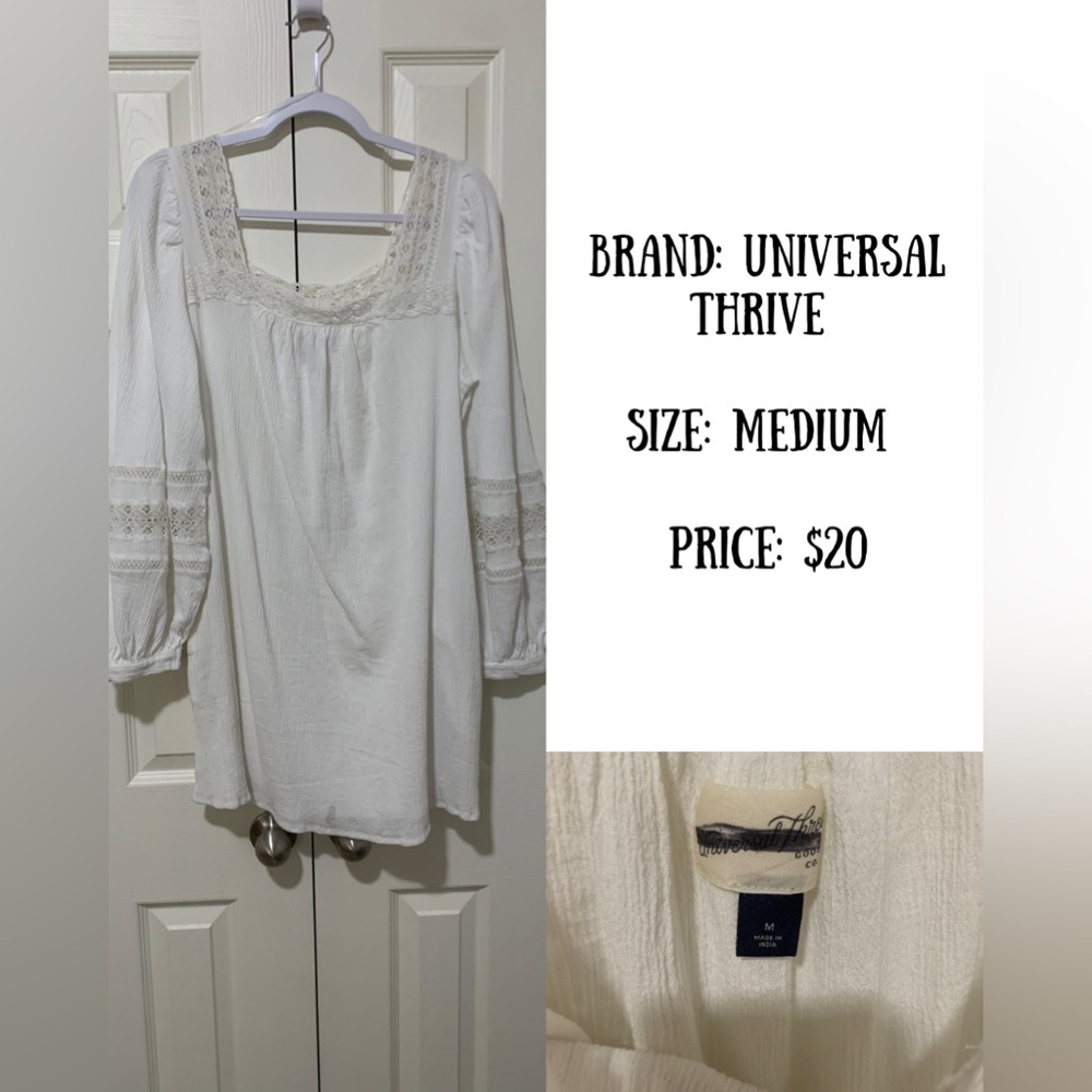 Boho white mini dress